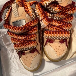 Lanvin Women's Sneakers in Cream and Red